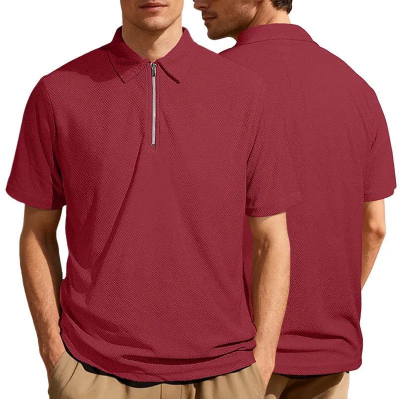 Gethin | Men’s Zip Polo Shirt for Relaxed Office Dressing