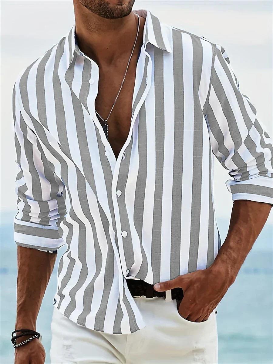 Avenor | Men’s Striped Shirt designed for Summer Fit