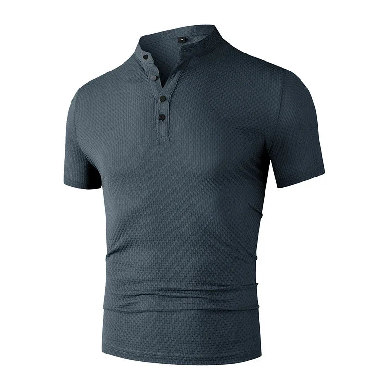 Royville | Men’s Short Sleeve Shirt with Stand Collar