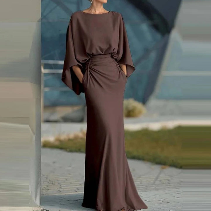 Nina | Women’s Draped Maxi Dress for Elegant Occasion Apparel