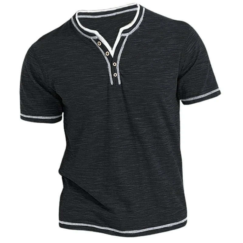 Carden | Men’s Henley T-Shirt featuring a Button Neckline