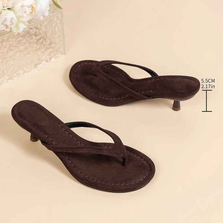 Lenora | Women’s Toe Post Heeled Sandals for Laid-Back Summer Fashion