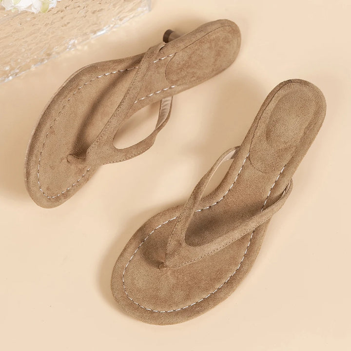 Lenora | Women’s Toe Post Heeled Sandals for Laid-Back Summer Fashion