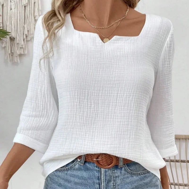 Arlette | Women’s Notch Neck Top for Simple Outfit Finish