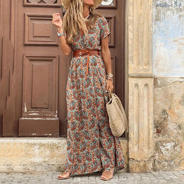 Adelaide | Women’s Floral Maxi Dress in a Button-Front Style