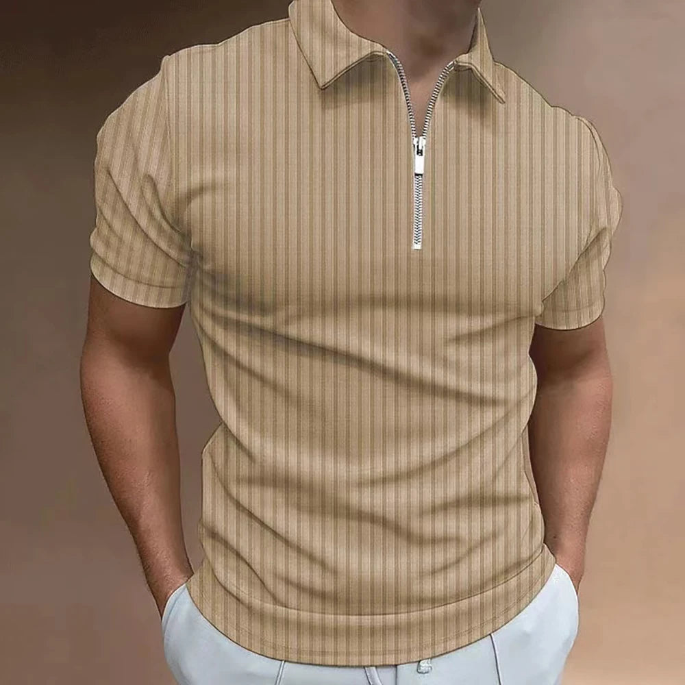 Darren | Men’s Polo Shirt featuring a Half-Zip Collar