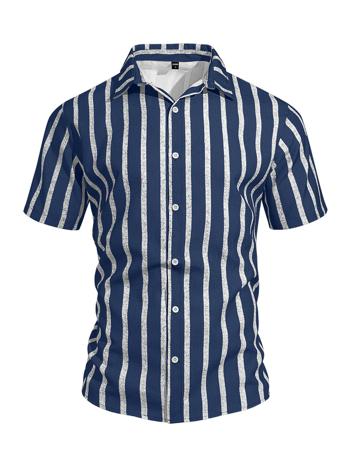Tyde | Men’s Striped Short-Sleeve Shirt for Smart-Casual Wear