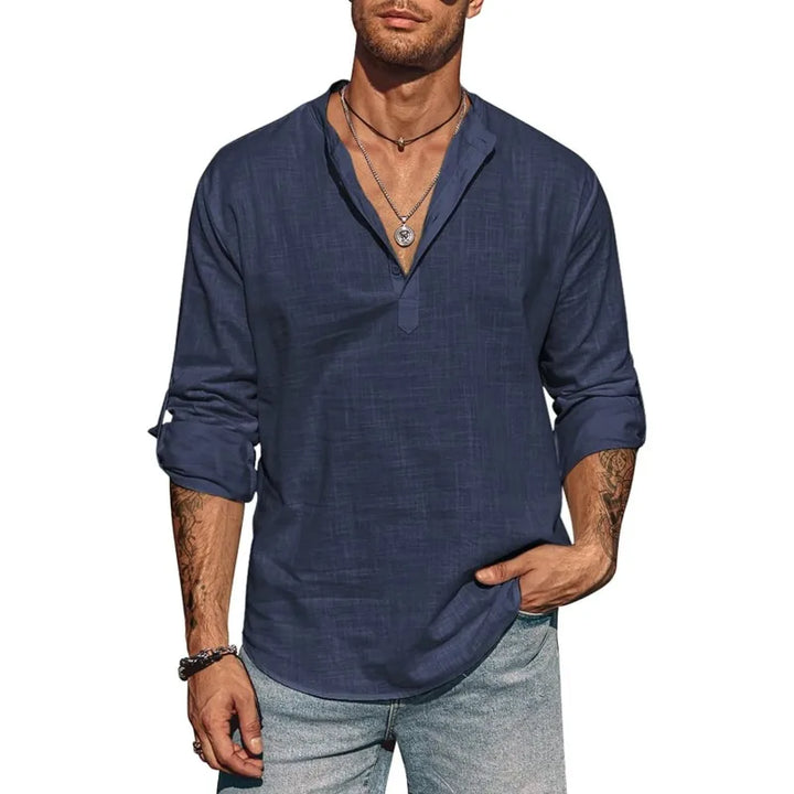 Griffin | Men’s Long Sleeve Henley Shirt in a Relaxed Summer Fit