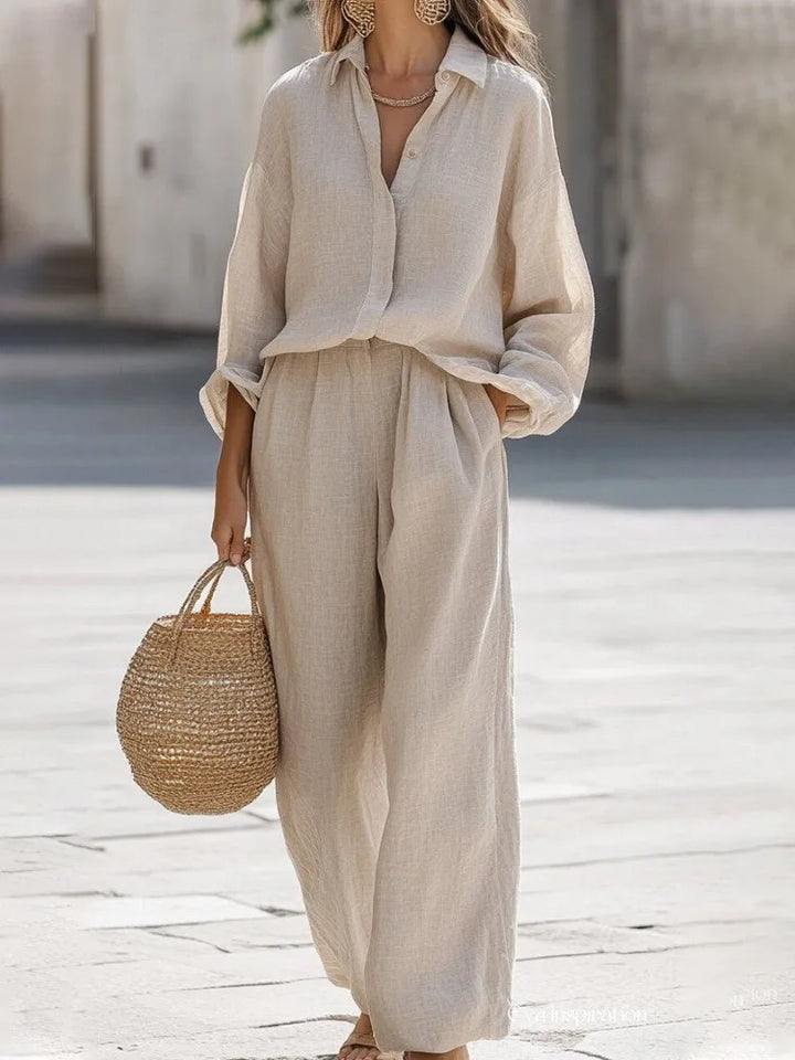 Mireille | Women’s Two-Piece Trouser Set for Relaxing Summer