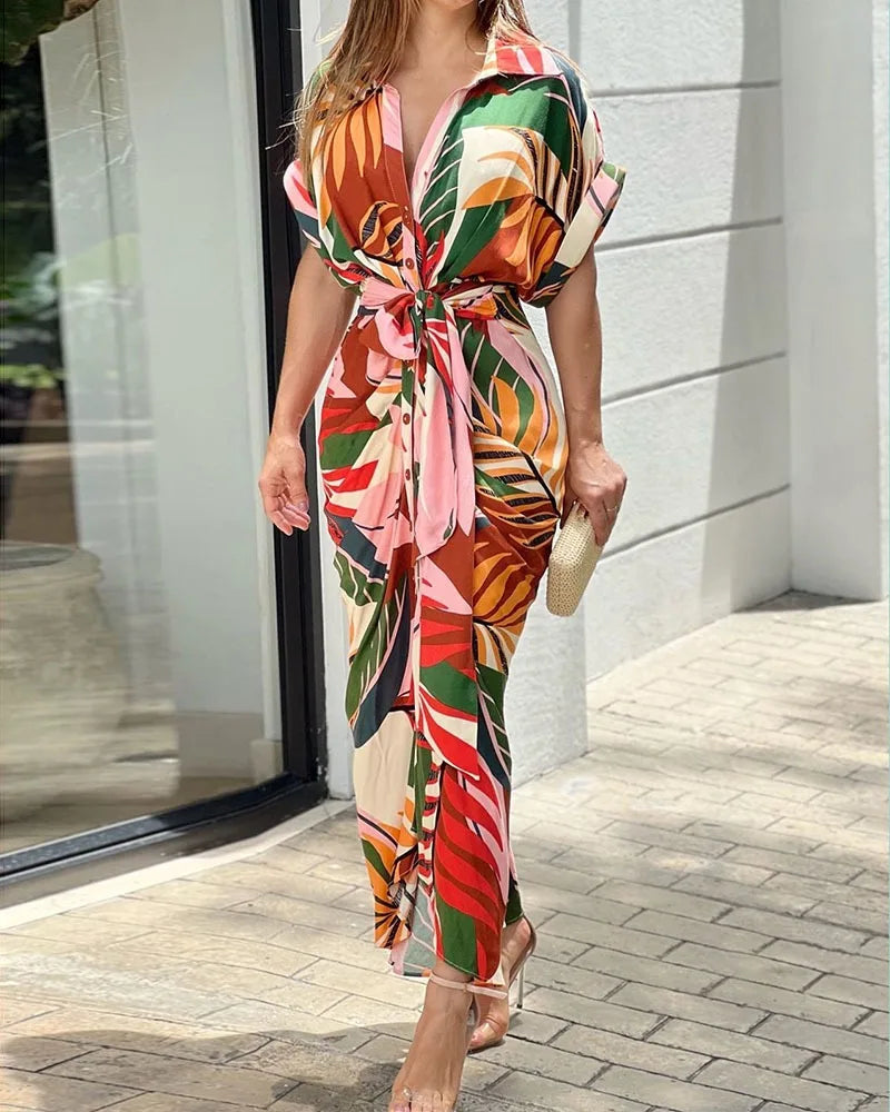 Una | Women’s Shirt Dress featuring a Waist Tie