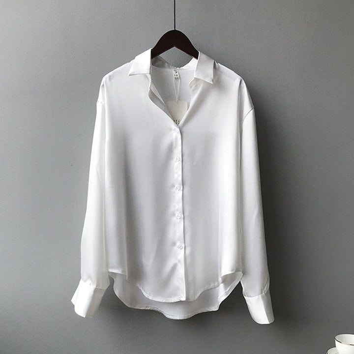 Valina | Women’s Satin Blouse with Soft Drape and Casual Style
