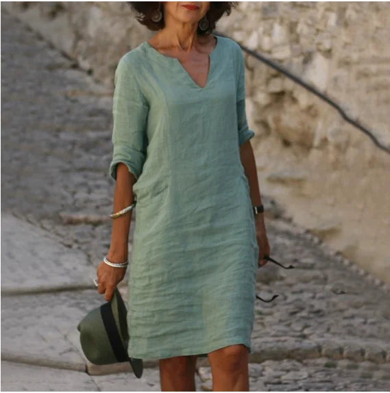 Marnie | Women’s V-Neck Tunic Dress for Weekend Dressing Up