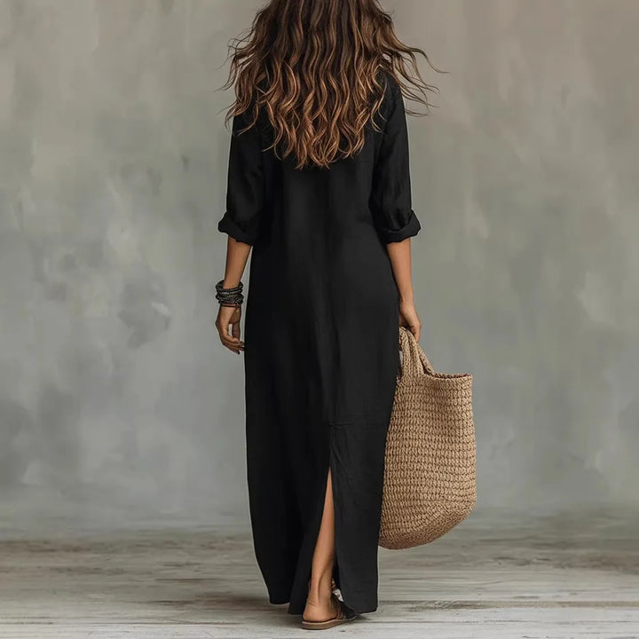 Anniva | Women’s Shirt Dress featuring a Front Slit
