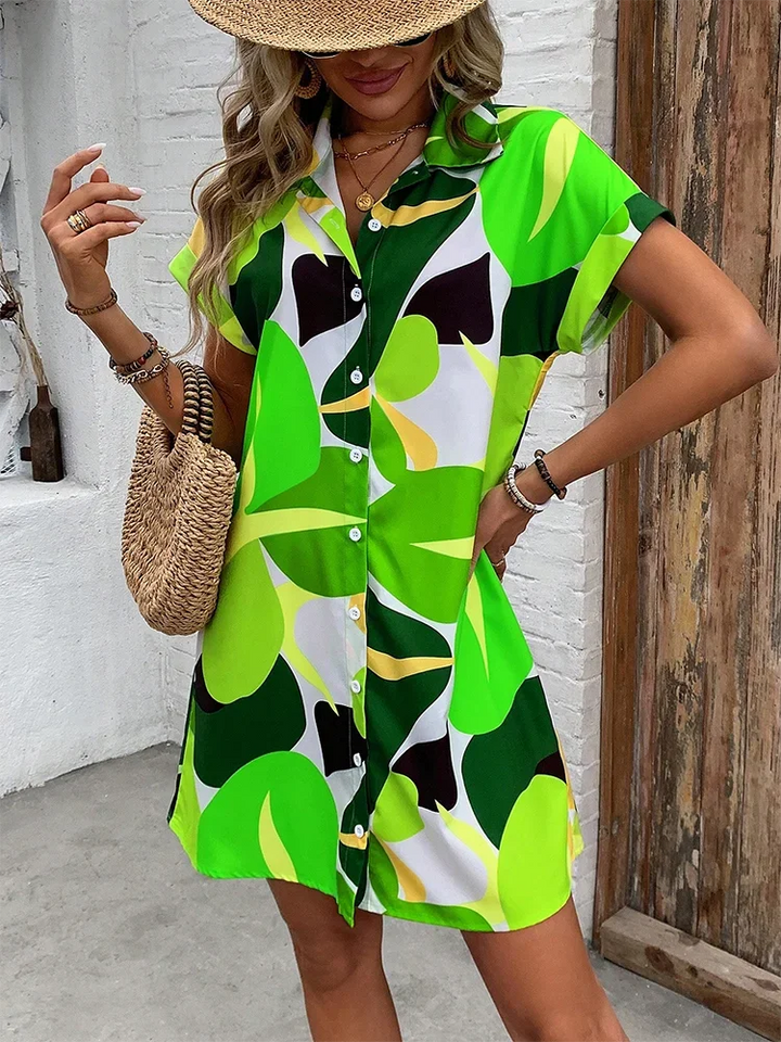 Carmen | Women’s Abstract Shirt Dress for Casual Summer Clothing