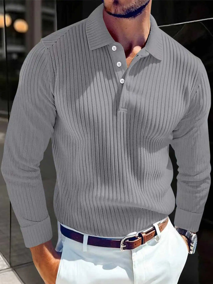 Valen | Men’s Long Sleeve Polo Shirt for Elegant Outfit Pairing
