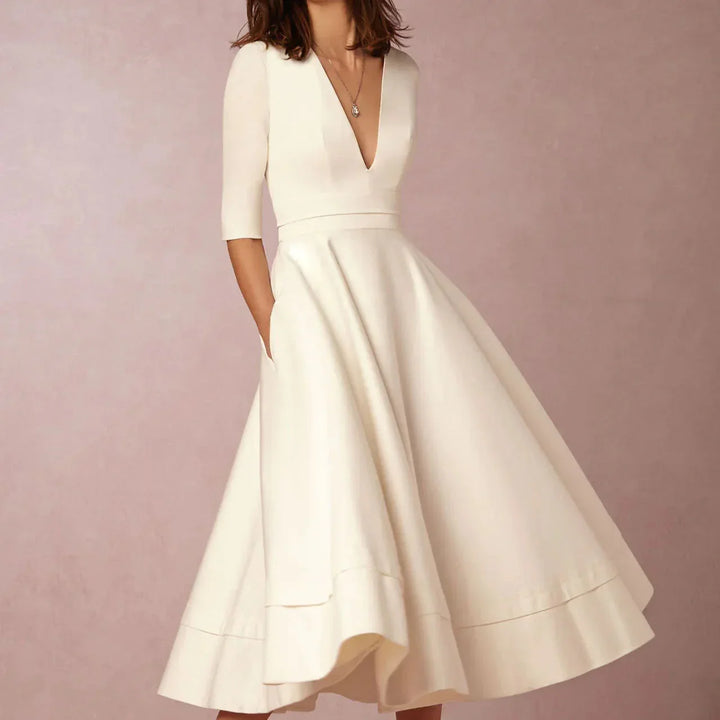 Esme | Women’s Midi Dress in a Full Skirt Shape