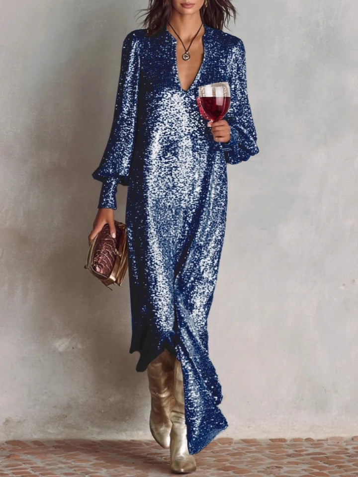Rose | Women’s Evening Maxi Dress with a Shimmer Finish