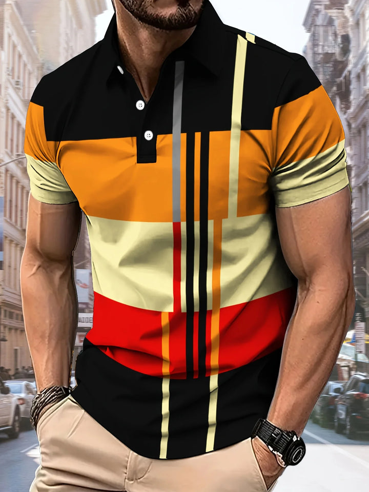 Aidan | Men’s Striped Polo Shirt for Neat Casual Shape