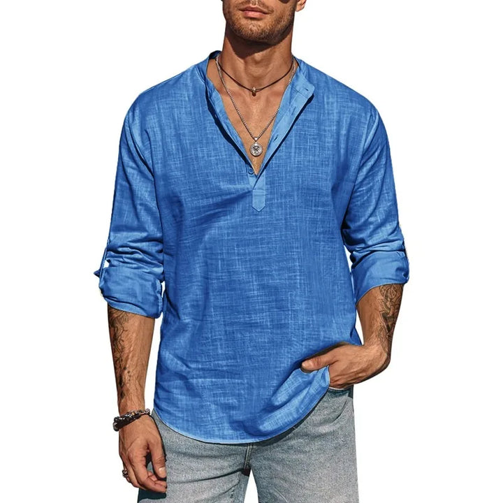 Griffin | Men’s Long Sleeve Henley Shirt in a Relaxed Summer Fit