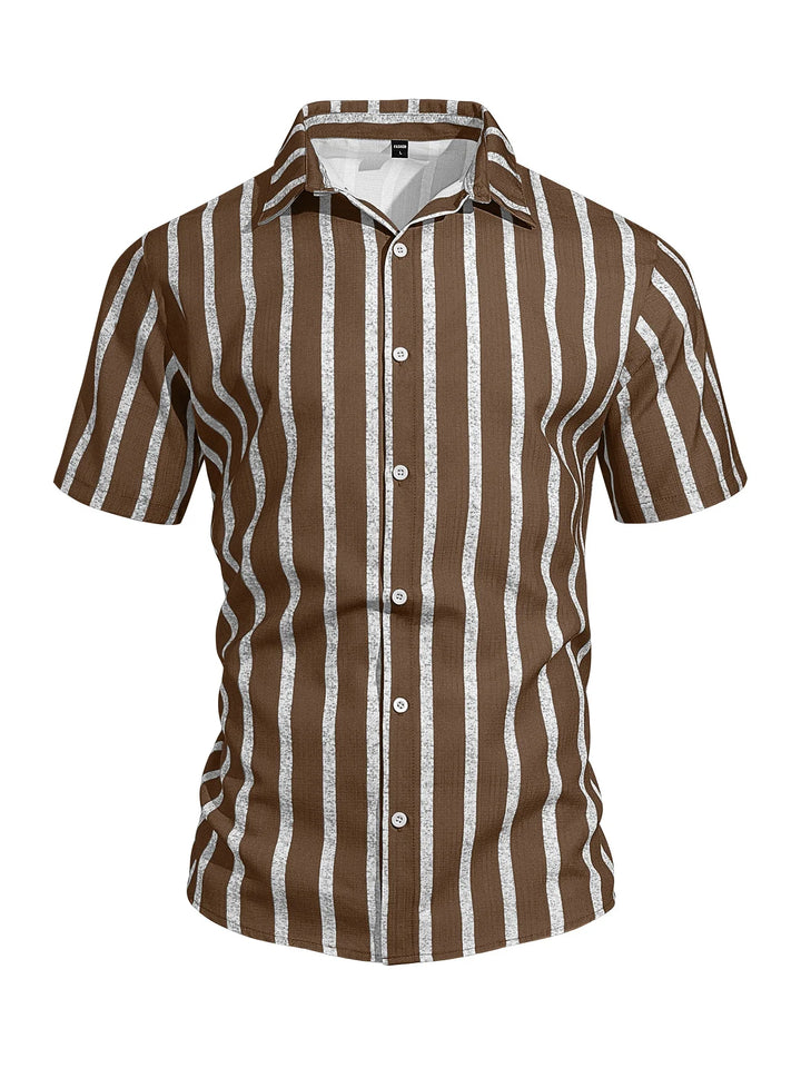 Tyde | Men’s Striped Short-Sleeve Shirt for Smart-Casual Wear
