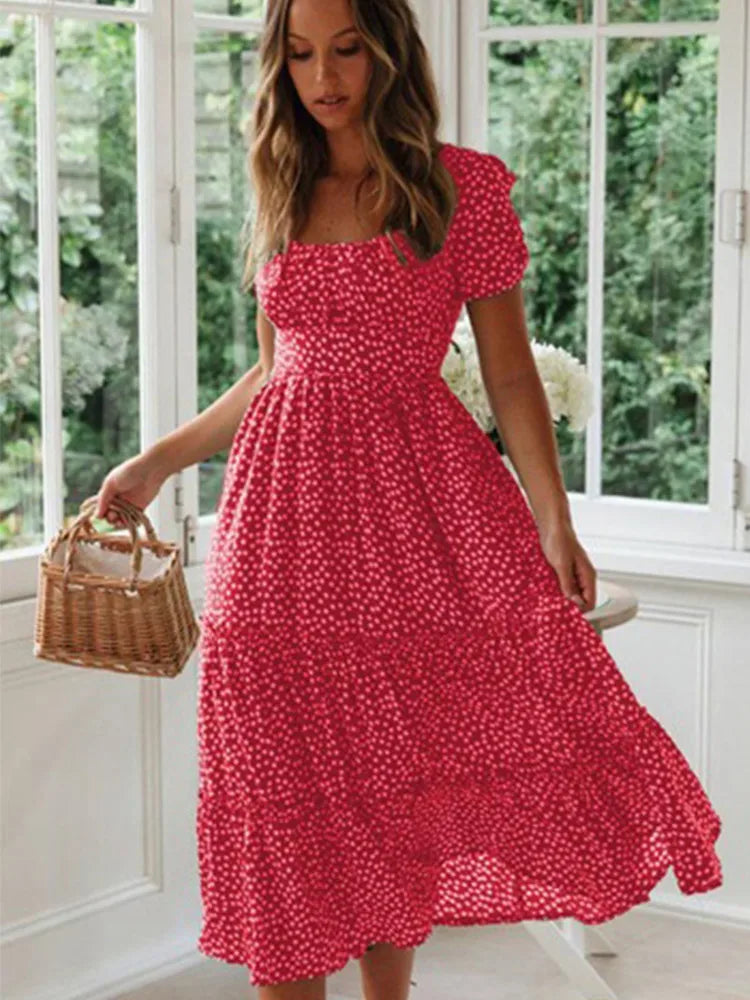 Mallory | Women’s Midi Dress in a Shirred Waist Shape