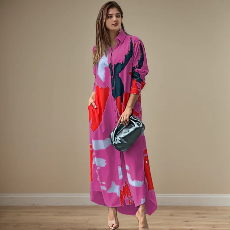 Marlowe | Women’s Abstract Shirt Dress for Relaxed Silhouette