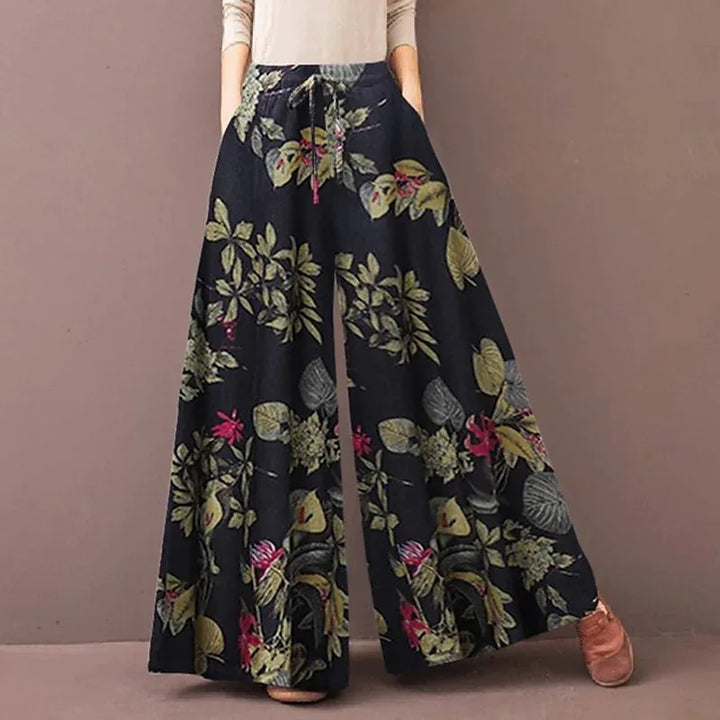 Melina | Women’s Wide-Leg Trousers featuring a Floral Print
