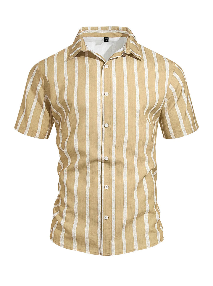 Tyde | Men’s Striped Short-Sleeve Shirt for Smart-Casual Wear