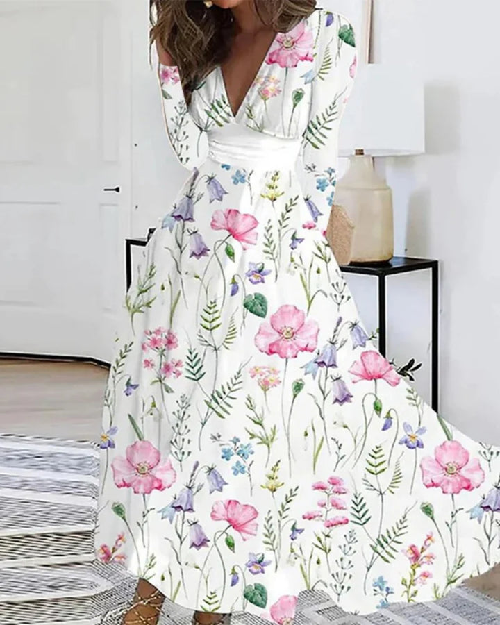 Aella | Women’s Floral Maxi Dress with Elegant Floral Print
