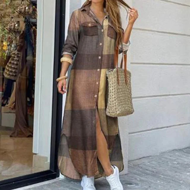Grace | Women’s Simple Button Shirt Dress for Daily Plans