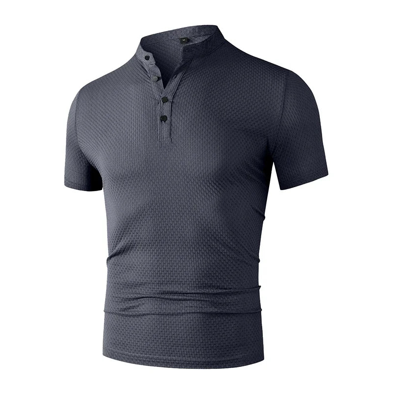 Royville | Men’s Short Sleeve Shirt with Stand Collar