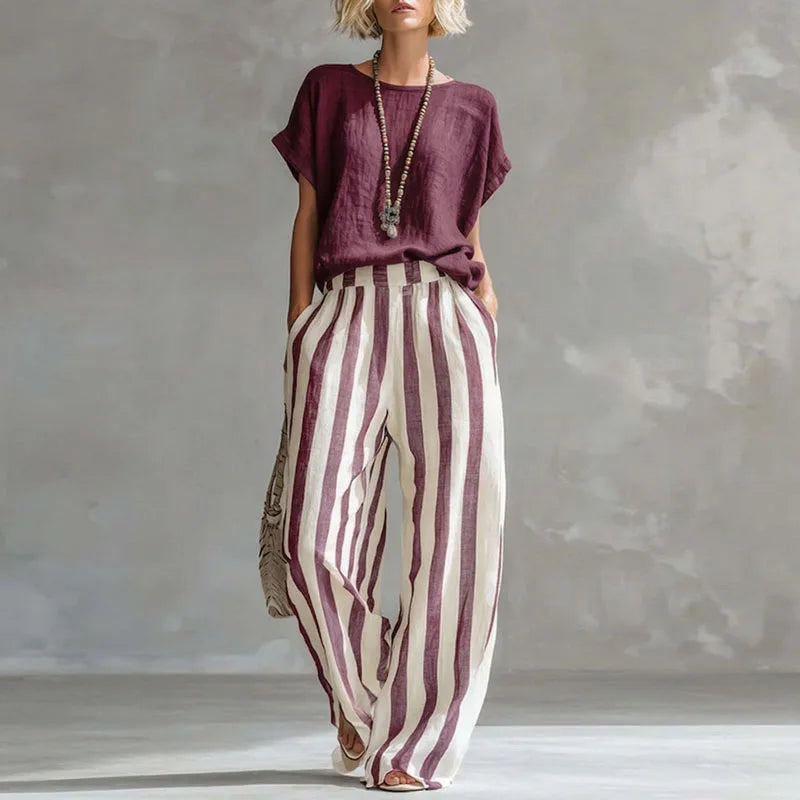 Bria | Women’s Two-Piece Set featuring Wide-Leg Trousers