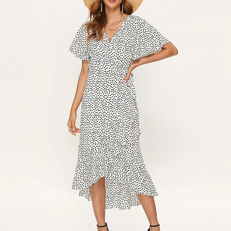 Zinnia | Women’s Printed Wrap Dress featuring a Front Split