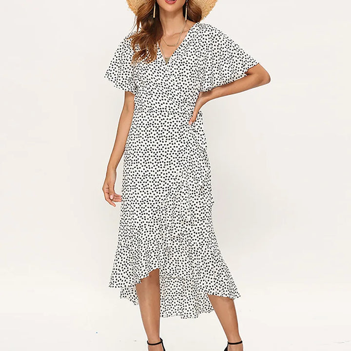 Zinnia | Women’s Printed Wrap Dress featuring a Front Split