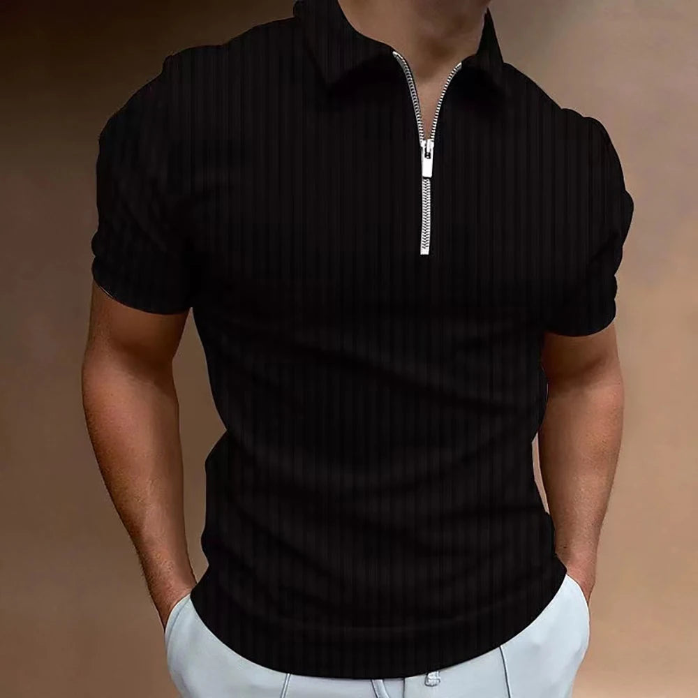 Darren | Men’s Polo Shirt featuring a Half-Zip Collar