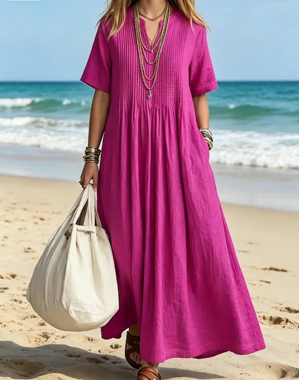 Melody | Women’s V-Neck Maxi Dress for Relaxed Beach Moments
