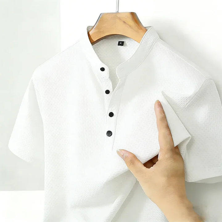 Royville | Men’s Short Sleeve Shirt with Stand Collar