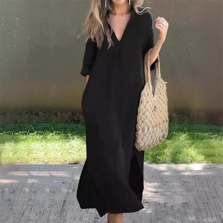 Eulalie | Women’s Maxi Dress in a Relaxed Collared Figure