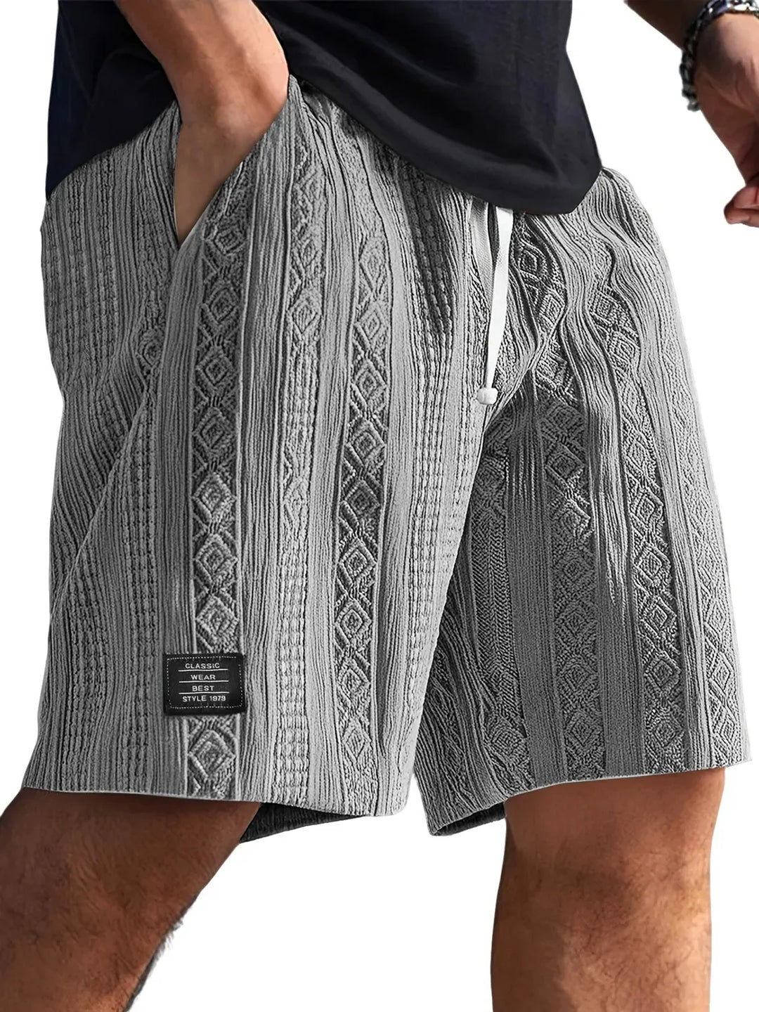 Rocco | Men’s Drawstring Shorts featuring Pattern Detail