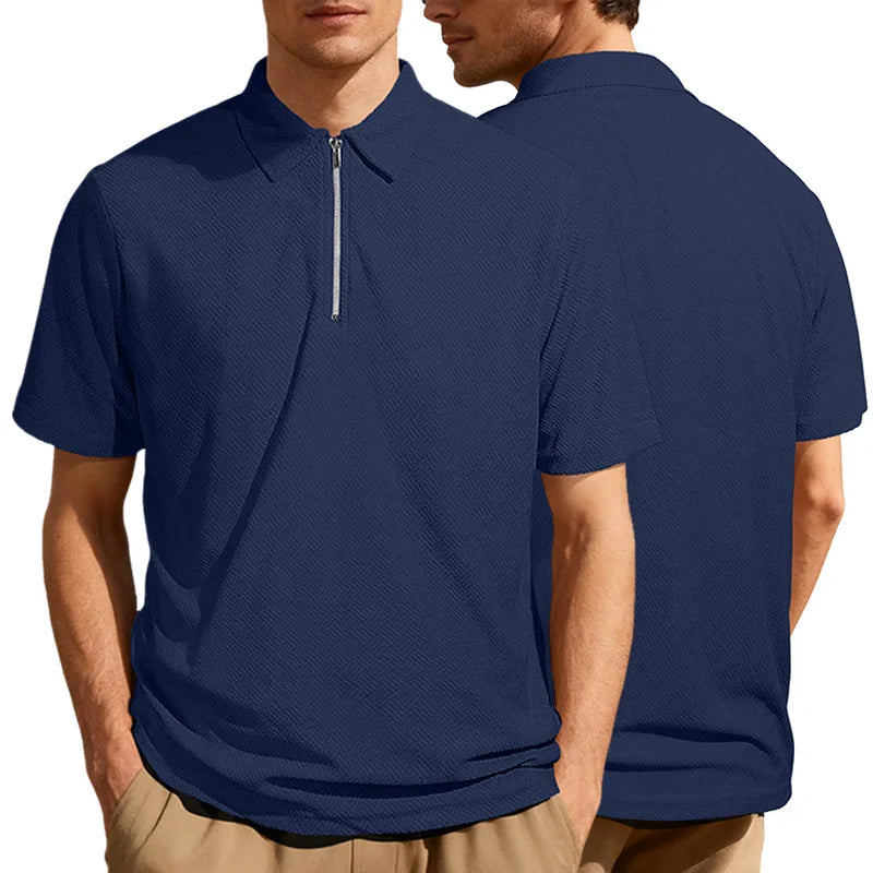 Gethin | Men’s Zip Polo Shirt for Relaxed Office Dressing