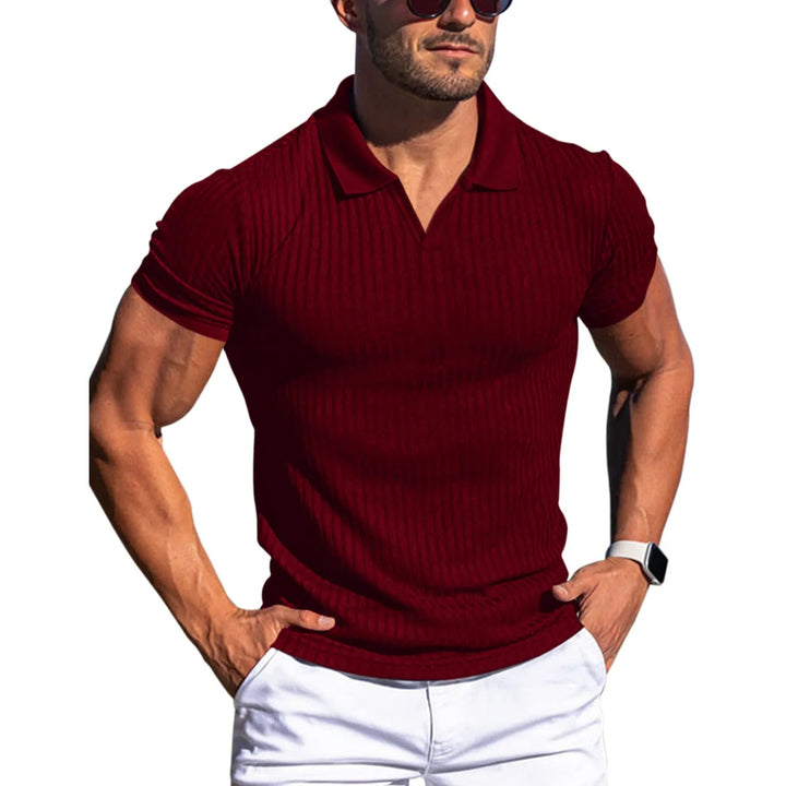 Calvez | Men’s Open-Collar Polo Shirt in a Tailored Outline