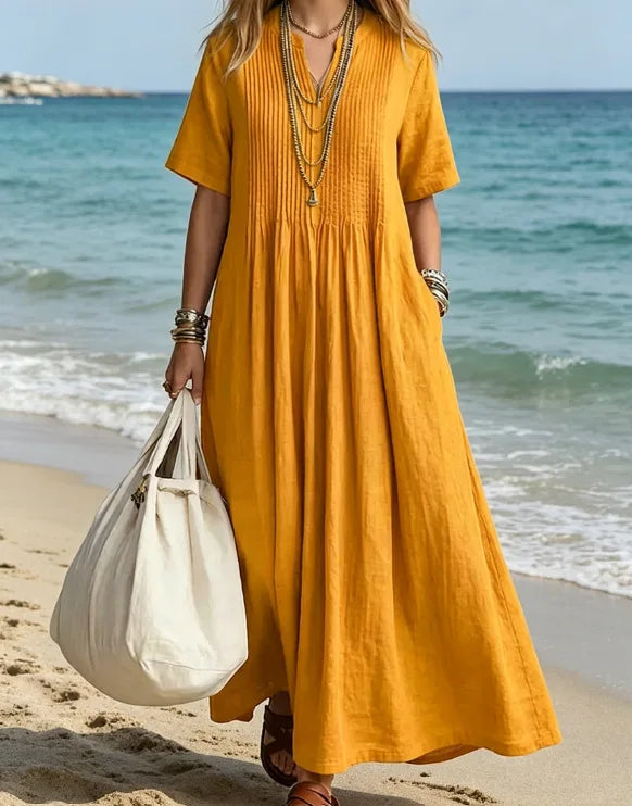 Melody | Women’s V-Neck Maxi Dress for Relaxed Beach Moments