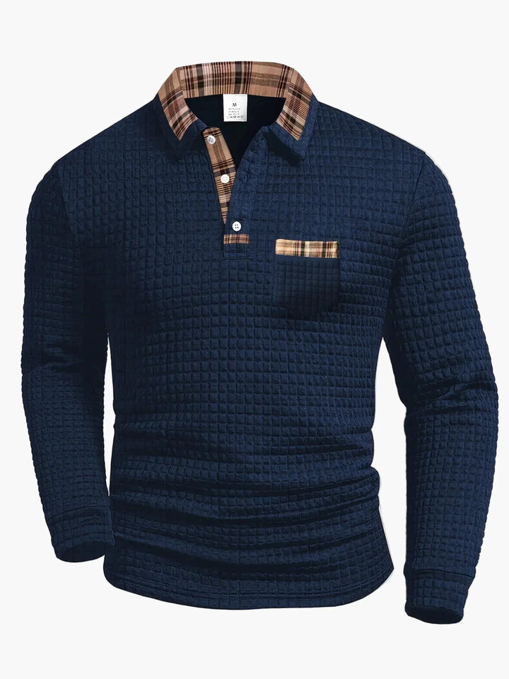 Kavero | Men’s Textured Polo Shirt designed for relaxed yet polished feel