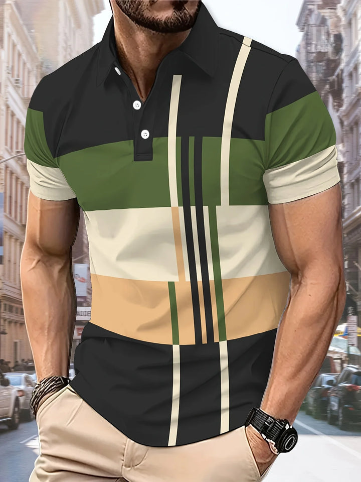 Aidan | Men’s Striped Polo Shirt for Neat Casual Shape