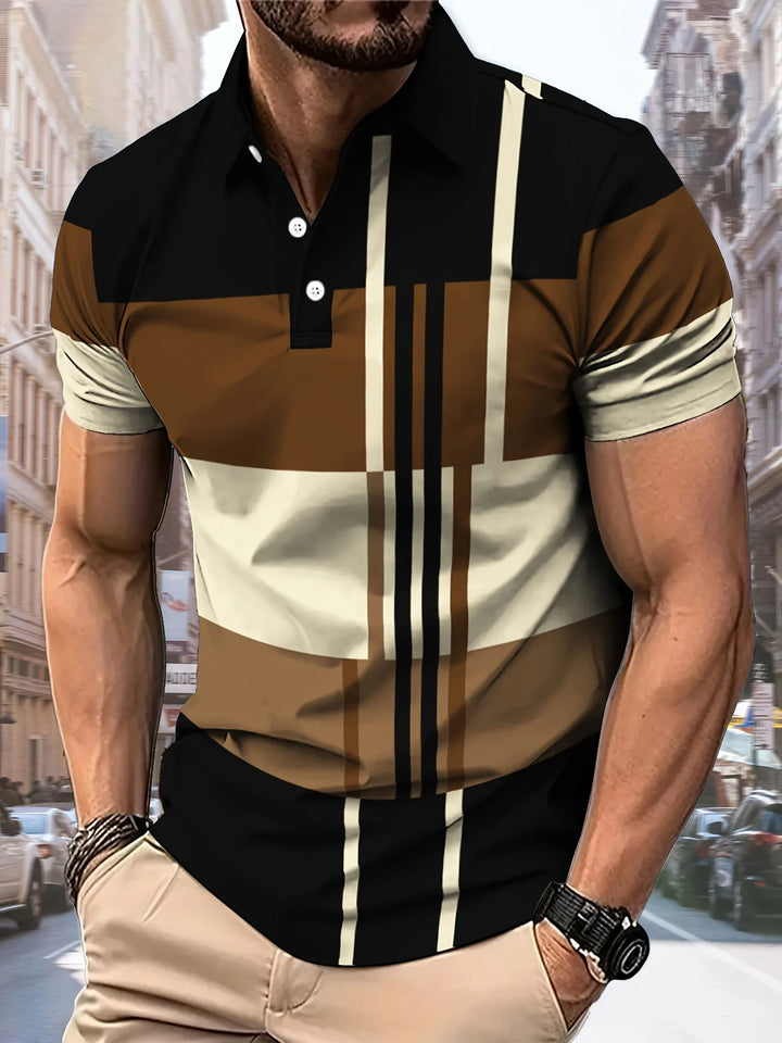 Aidan | Men’s Striped Polo Shirt for Neat Casual Shape