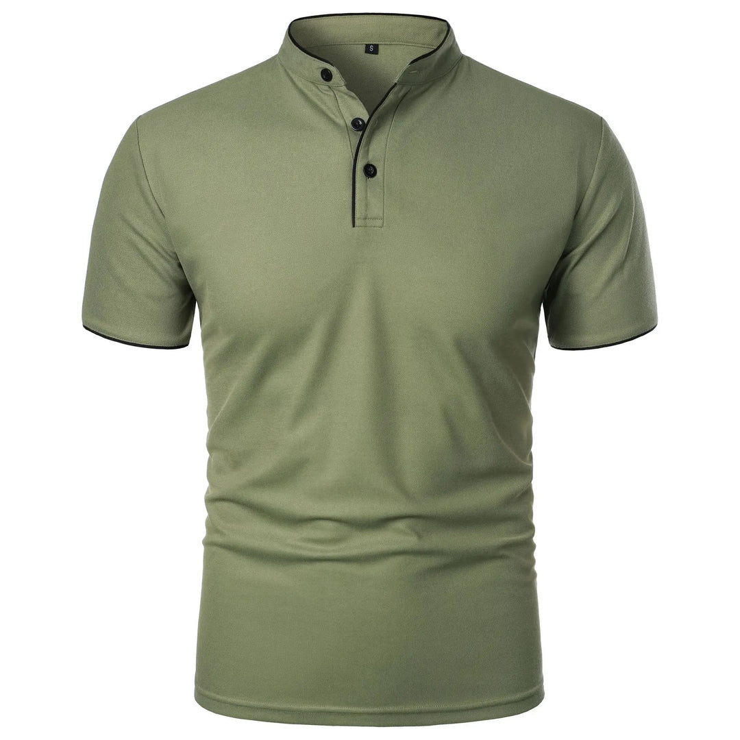 Zachary | Men’s Polo Shirt featuring a Stand Collar with Buttons