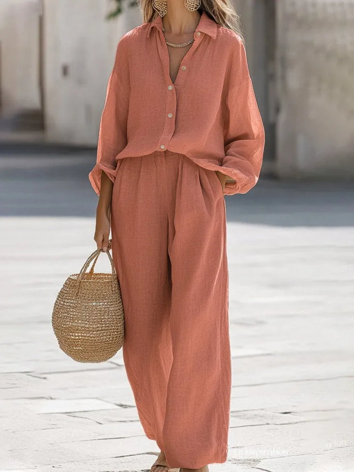 Mireille | Women’s Two-Piece Trouser Set for Relaxing Summer