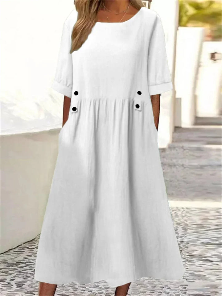 Adira | Women’s Midi Dress in a Relaxed Gathered Cut