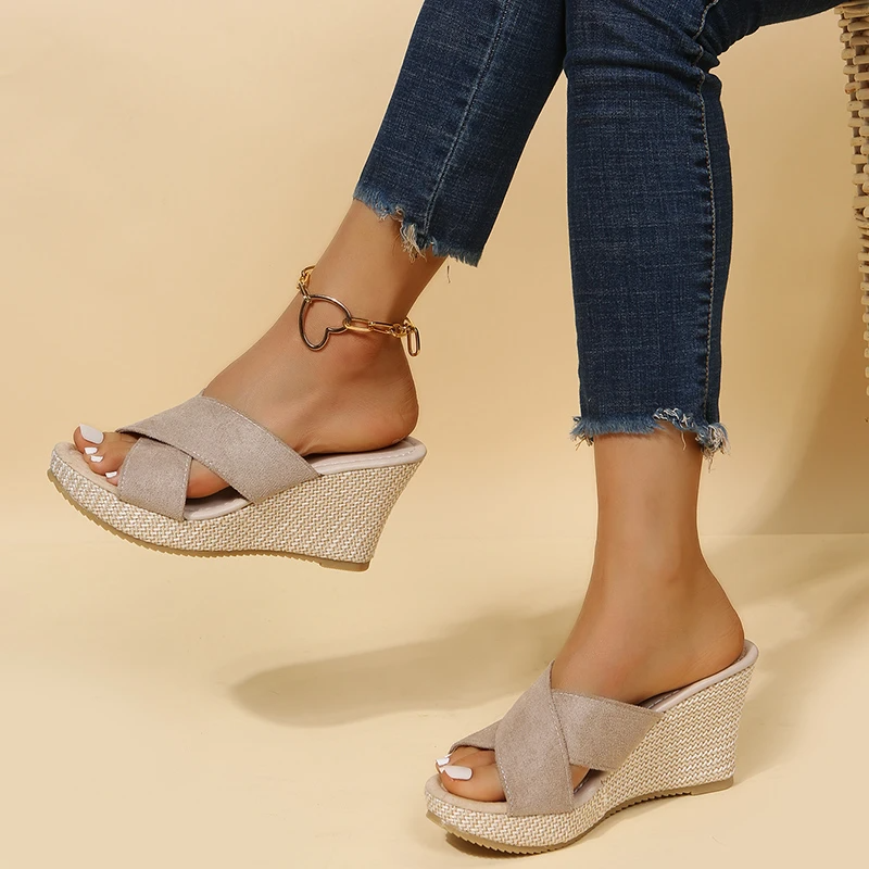 Zaria | Women’s Wedge Sandals with cross-strap upper