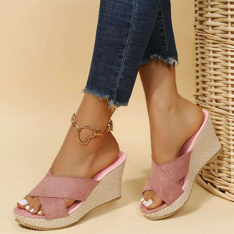 Zaria | Women’s Wedge Sandals with cross-strap upper
